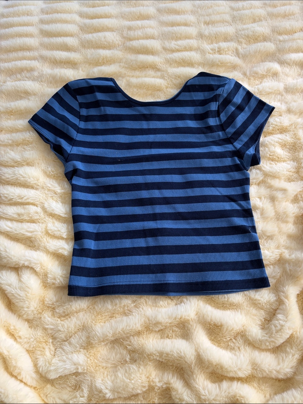 Edikted open back striped t shirt